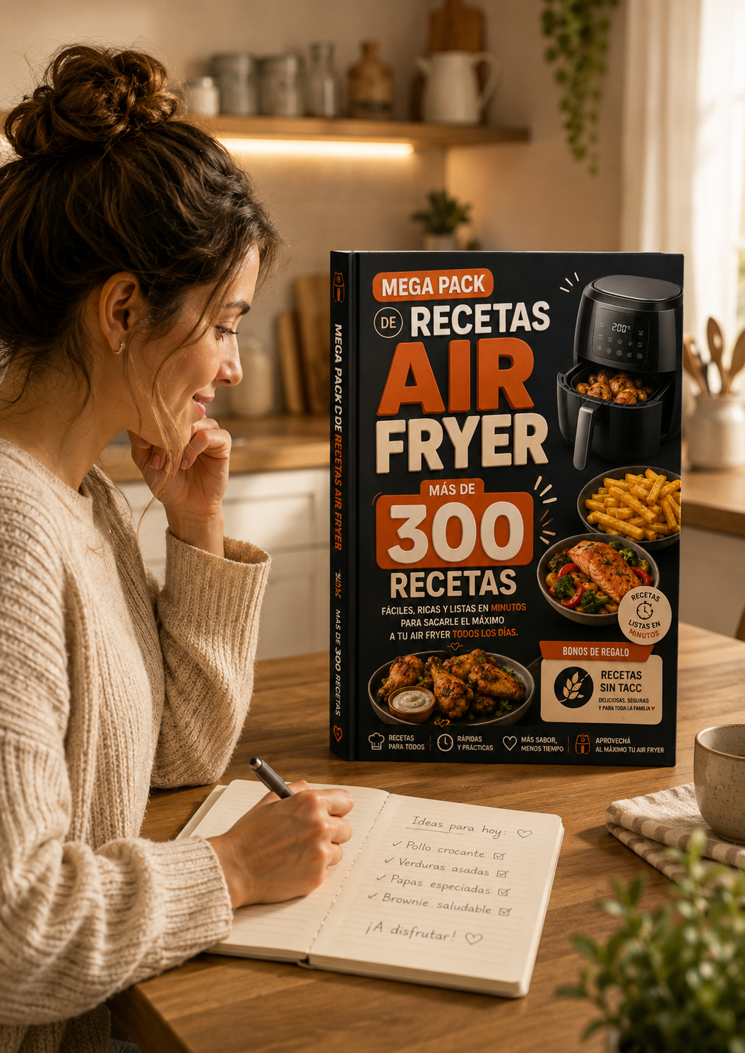 Mega Pack Air Fryer: +300 Recetas Fáciles + Bonos Exclusivos Sin TACC 🍟🔥